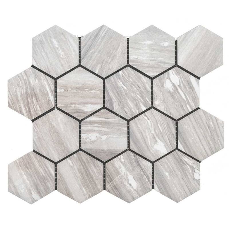The Tile Life Stately Hex 11x14 Pearl Attraction Porcelain Floor & Wall Tile - 4 x 4 Sample