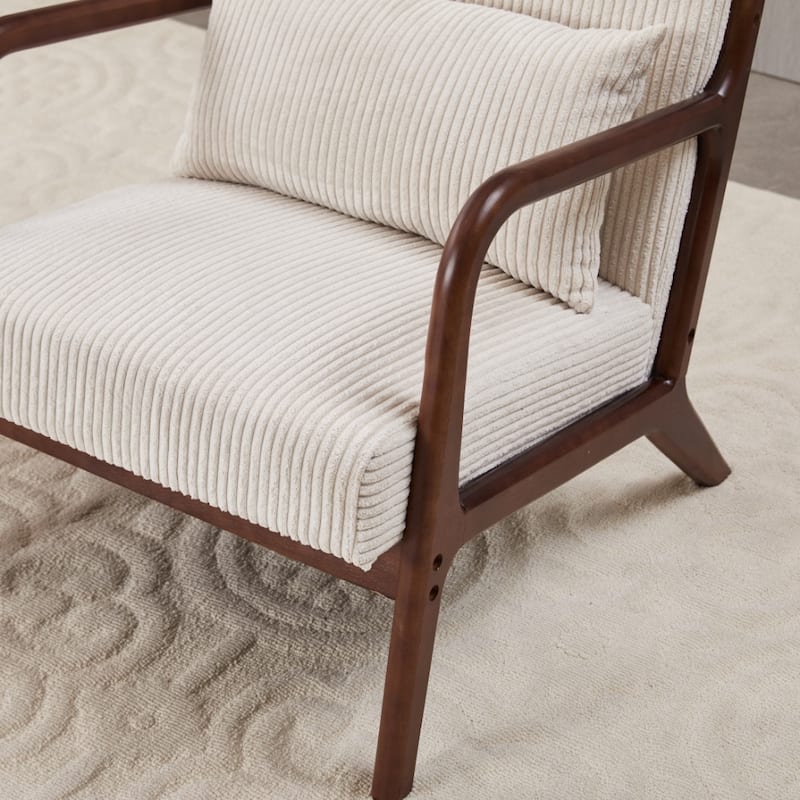 Anmytek Mid Century Modern Vintage Luxury Accent Chair and Coffee Table Set Leisure Living Room Bedroom Relaxation Furniture