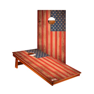 Distressed American Flag Cornhole Boards