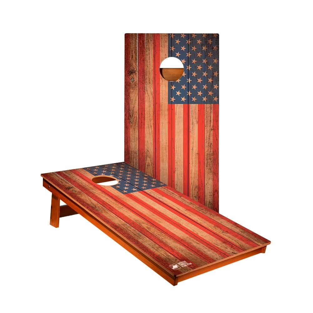 Distressed American Flag Cornhole Boards