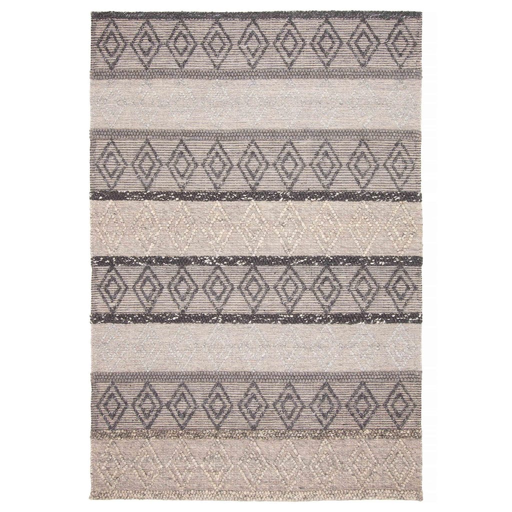 ECARPETGALLERY Braid weave Sienna Brown Wool Rug - 6'1 x 8'11