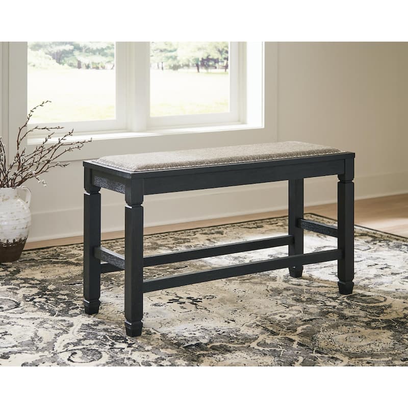 Signature Design by Ashley Tyler Creek Antique Black Upholstered Counter Height Bench