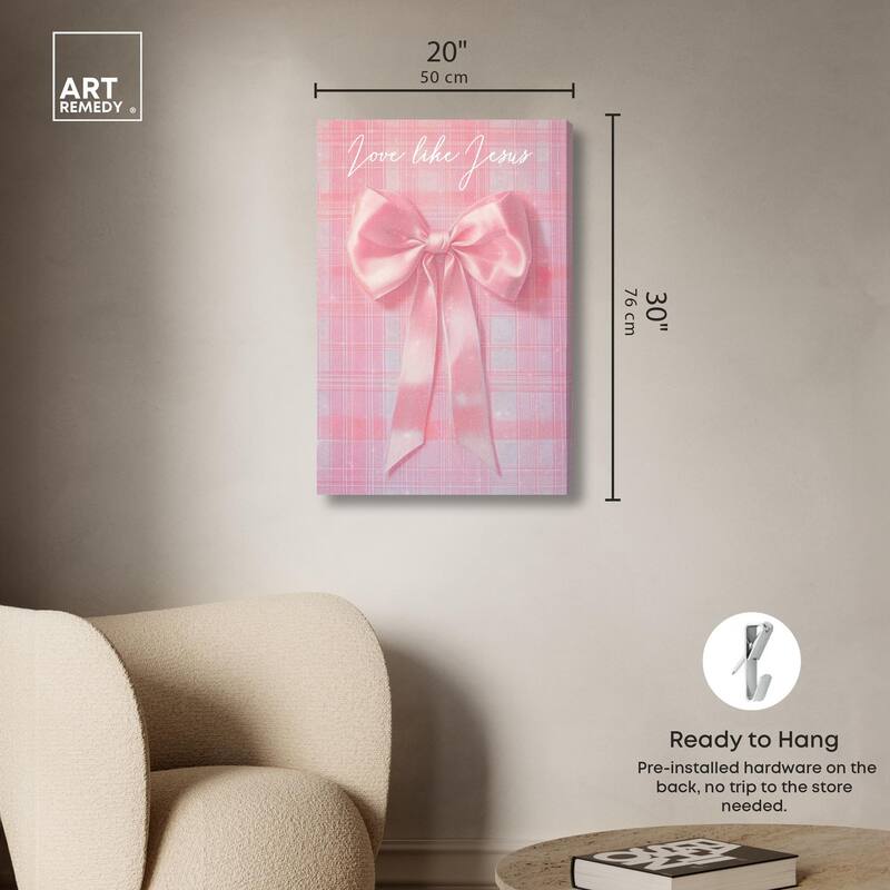 Love Like Jesus Bow Canvas by Art Remedy, Gallery Wrapped