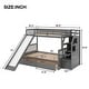 preview thumbnail 6 of 22, Twin over Full Bunk Bed with Slide, Drawers, Storage Grids & Guardrails, Space-Saving Design, Interchangeable Ladder, Grey