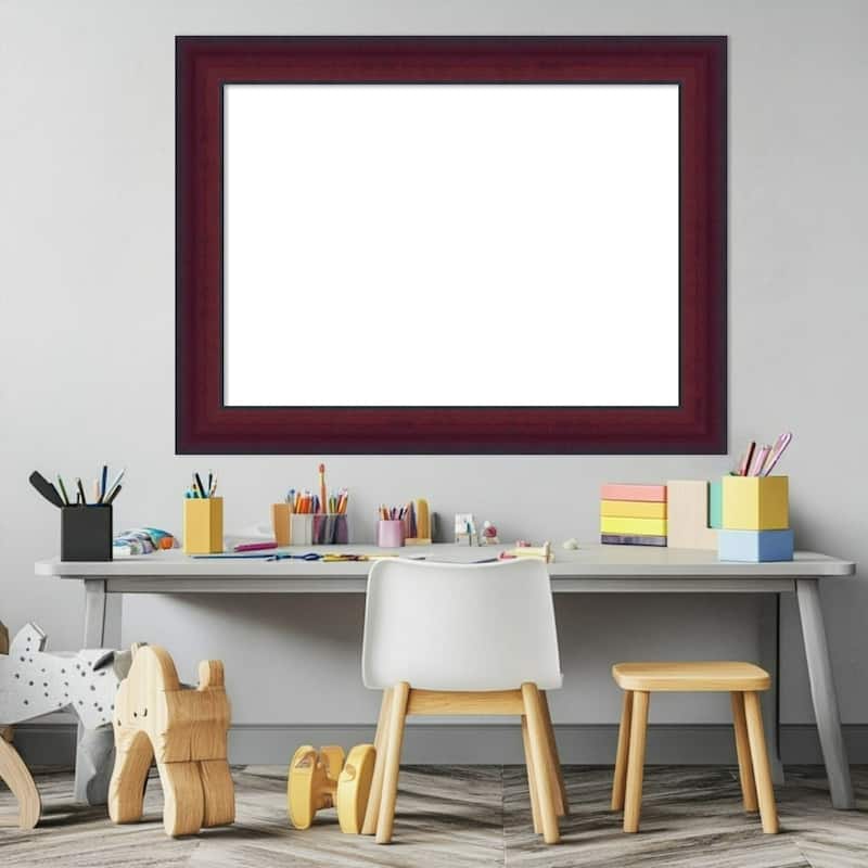 Amanti Art Canterbury Cherry Framed Dry Erase Magnetic Board