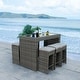 preview thumbnail 11 of 46, SAFAVIEH Horus 59-Inch Glass 7-Piece Outdoor Dining Set, Coastal