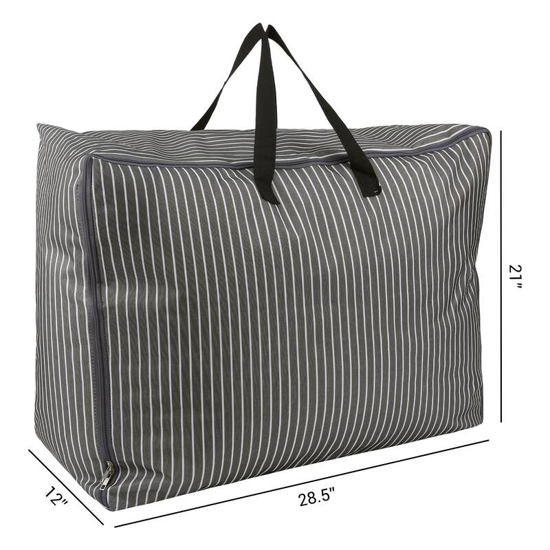 1 Pack Clothes Storage, Moving Bags for Organizing Bedroom, Clothing, Comforter, Closet Organizers and Storage with Handles - Black - 28.5*12*21in