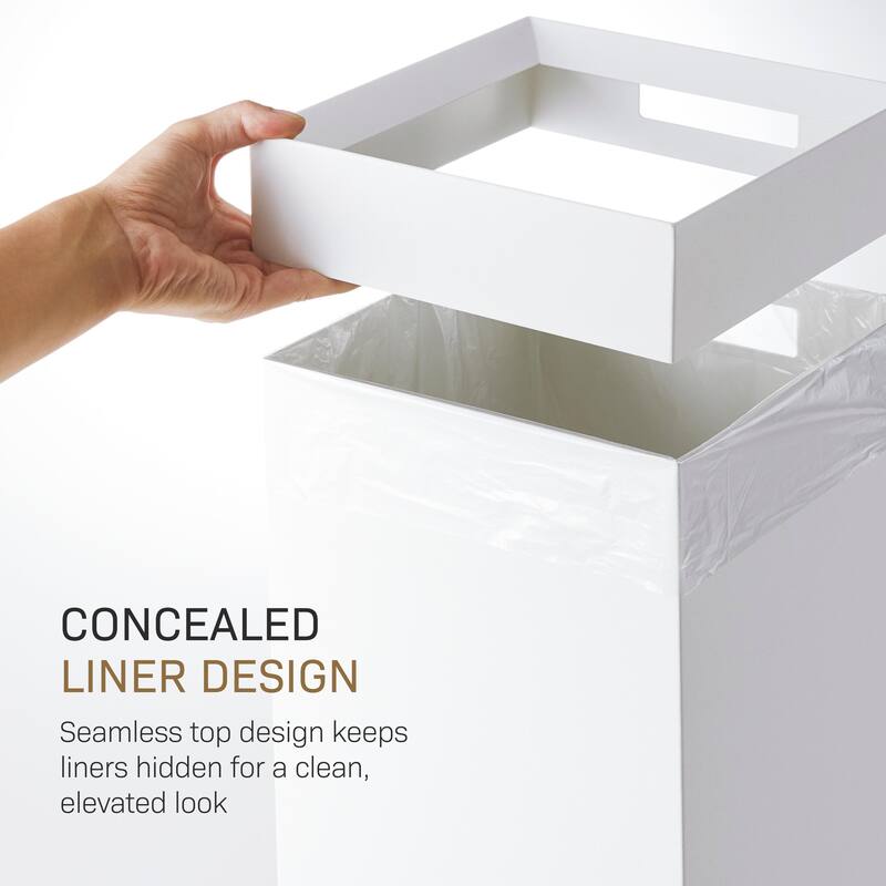 Yamazaki Home Trash Can, Steel, 7.25 gallons, 27 liters