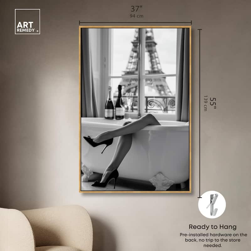 Bathtub Sit Back Glam Canvas by Art Remedy