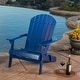 preview thumbnail 3 of 54, Hanlee Acacia Wood Folding Adirondack Chair by Christopher Knight Home - 29.50" W x 35.75" D x 34.25" H Navy Blue