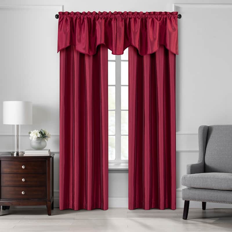 Gracewood Hollow Foster Faux Silk Scalloped Window Valance - 50"x21"
