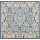 SAFAVIEH Courtyard Peggie Indoor/ Outdoor Patio Backyard Rug - 6'7" x 6'7" Square - Blue/Natural
