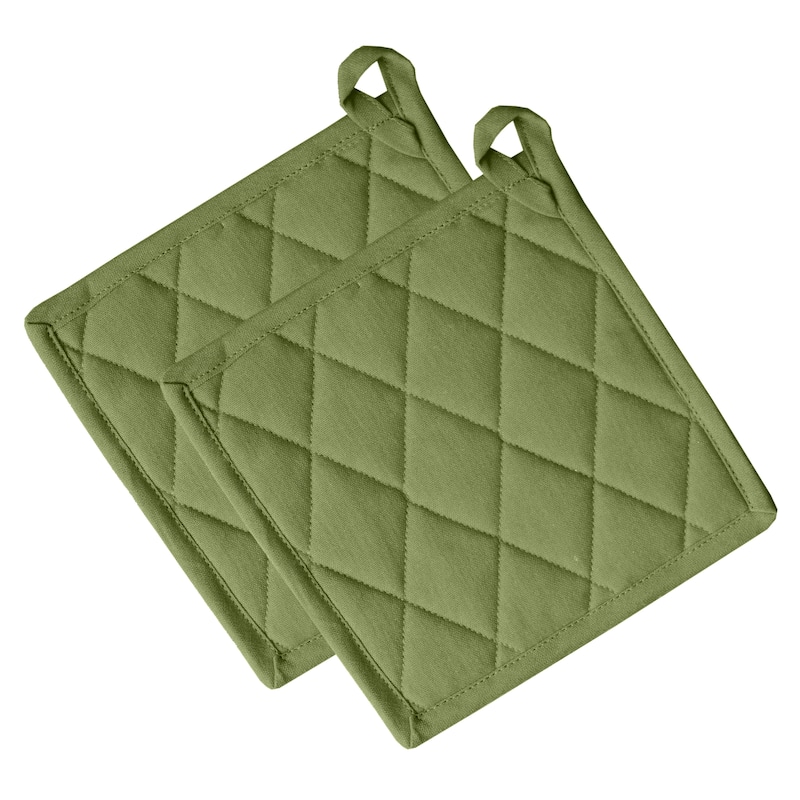 Fabstyles Solo Waffle Cotton Oven Mitt & Pot Holder Set of 4 - 7x12 , 8x8