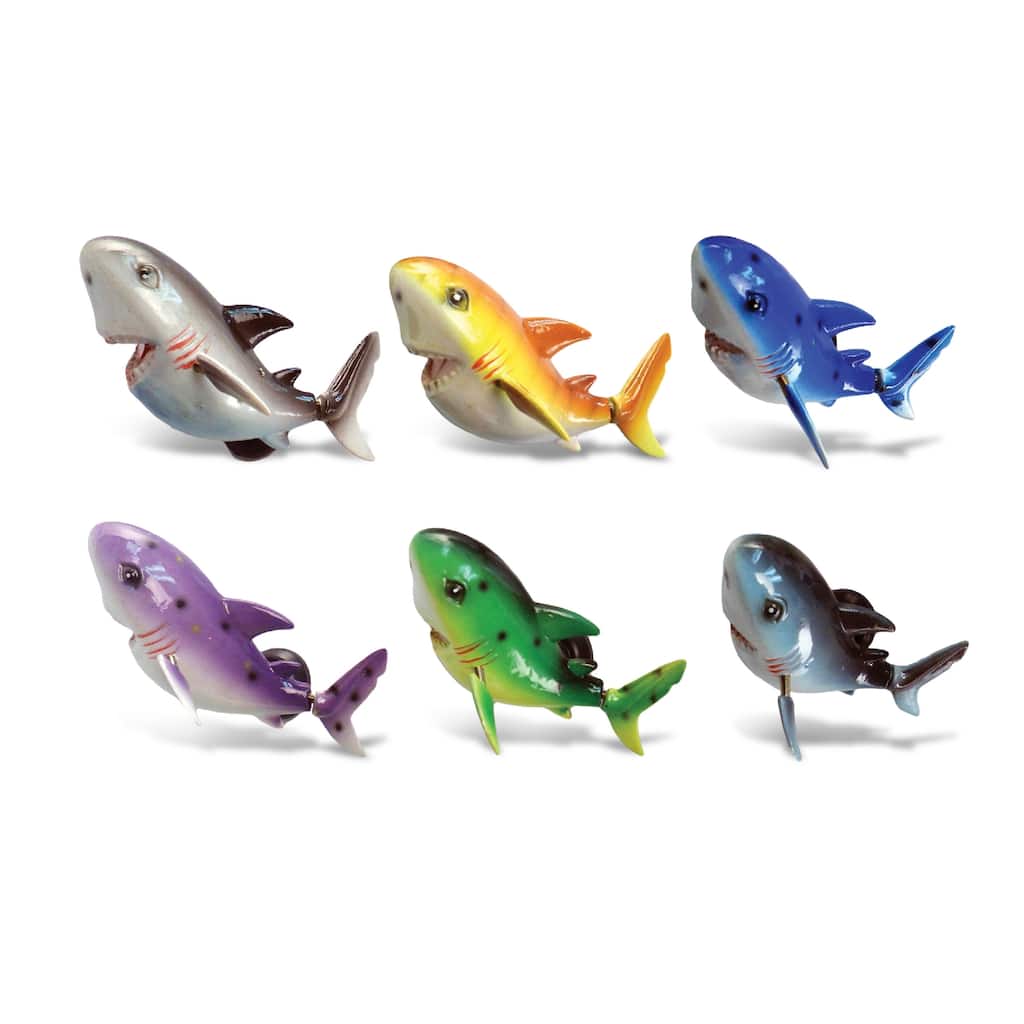 CoTa Global Bitting Shark Refrigerator Bobble Magnets Set of 6 - 4 inches long