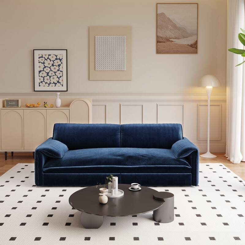 Convertible Sleeper Sofa Multi-Functional Velvet Loveseat Bed