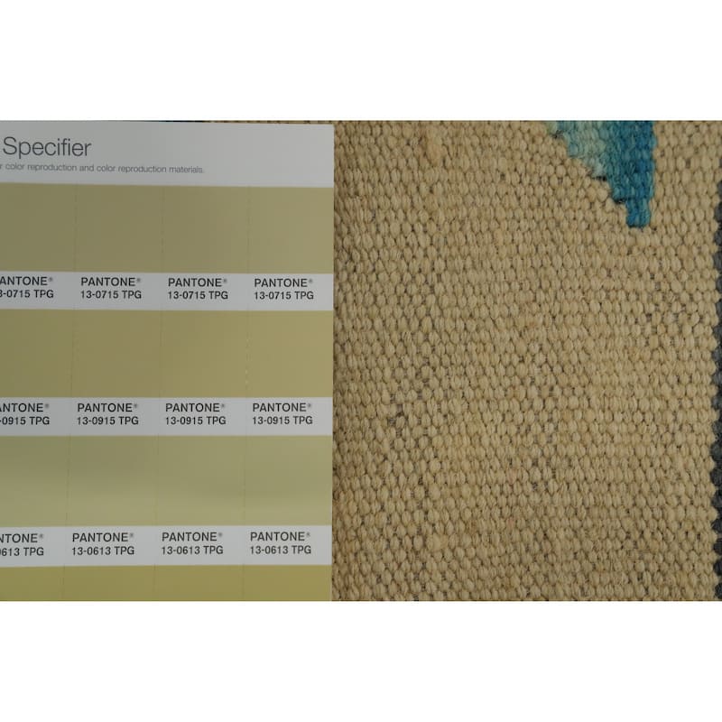 Hand Woven Southwestern Wool Multi-Colored Geometric Area Rug - 9' 10'' X 6' 6''
