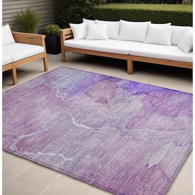 Almisi Artistic Abstract Weather Resistant Classic Meets Modern Outdoor Rug
