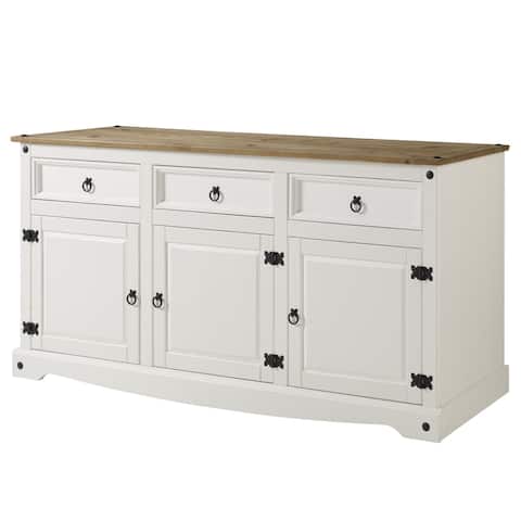 Wood Buffet Sideboard Corona White Furniture Dash - N/A