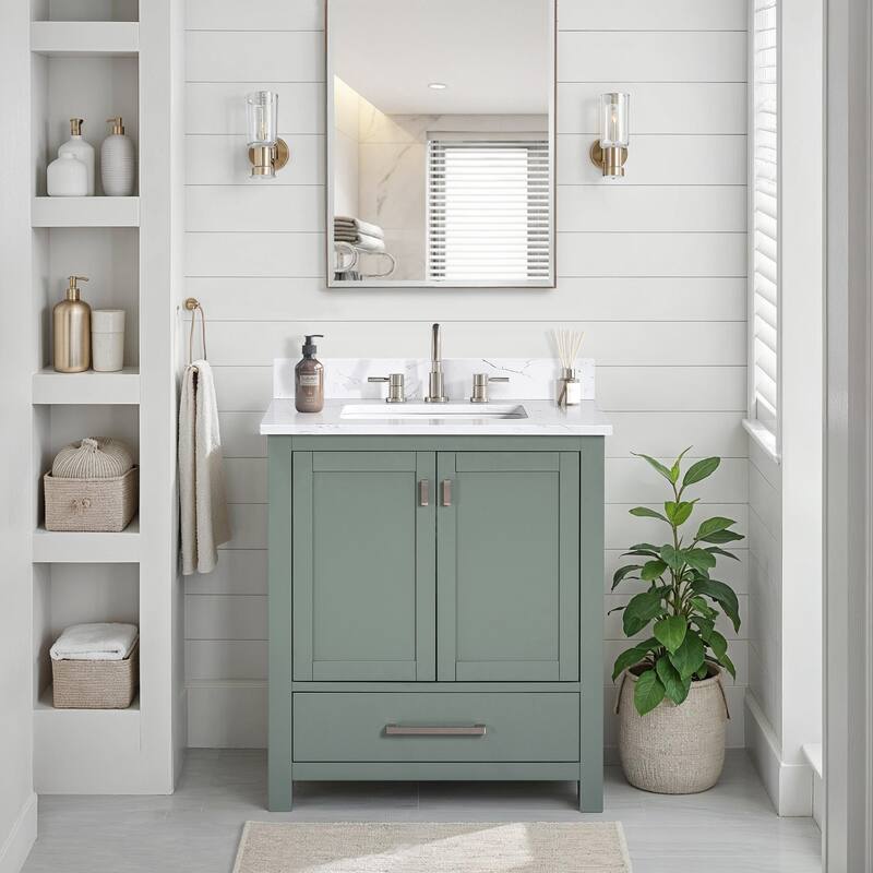 Avanity Modero 30 in. Single Sink Bathroom Vanity with Engineered Stone Top - 31"W x 22"D x 35"H