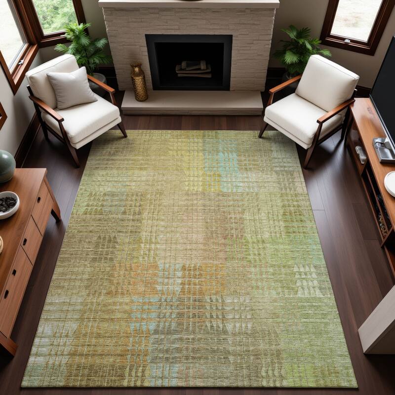Premium Washable Super Soft Abstract Contemporary Mayfield Rug - Beige - 10' x 14'