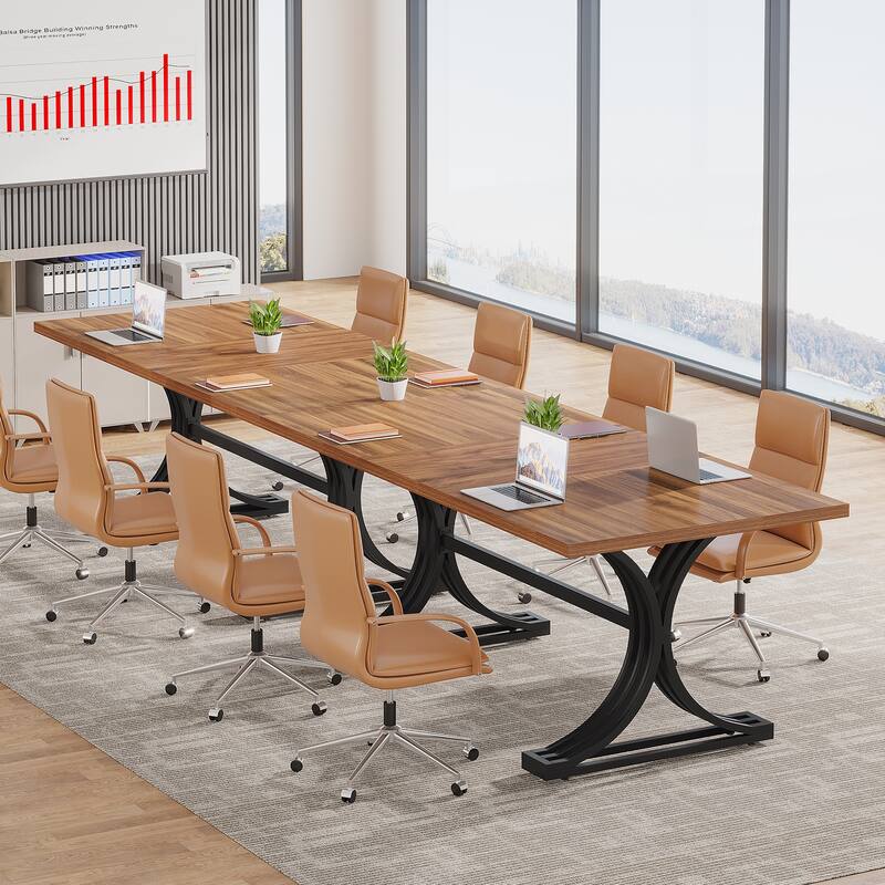 Modern 5FT Wood Metal Conference Meeting Table for 4 People