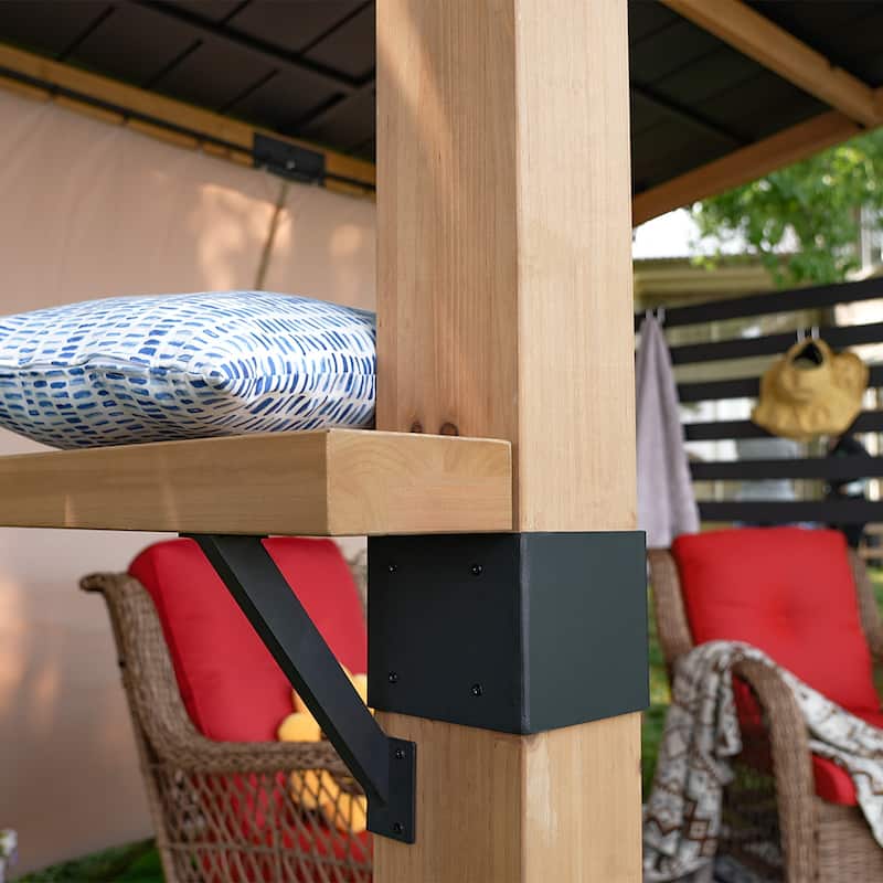 Cozywor 12 ft. x 10 ft. Solid Cedar Wood Outdoor Patio Gazebo