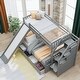 preview thumbnail 4 of 22, Elegant Twin over Full Bunk Bed with Drawers, Storage and Slide, Gray