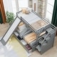 preview thumbnail 3 of 22, Twin over Full Bunk Bed with Slide, Drawers, Storage Grids & Guardrails, Space-Saving Design, Interchangeable Ladder, Grey