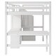 preview thumbnail 10 of 54, Twin/Full Size Loft Bed with Bulit-in L-Shaped Desk and 4 Drawers, Stairway Wooden Loft Bedframe with Open Storage Shelves