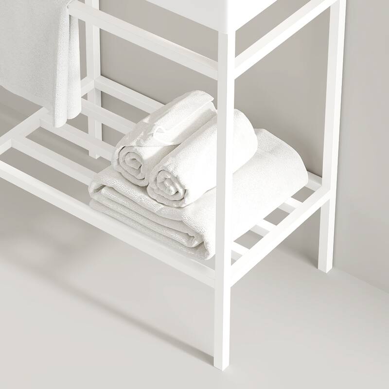 24 inch Metal Freestanding Bathroom Vanity Set with Integrated Ceramic Sink
