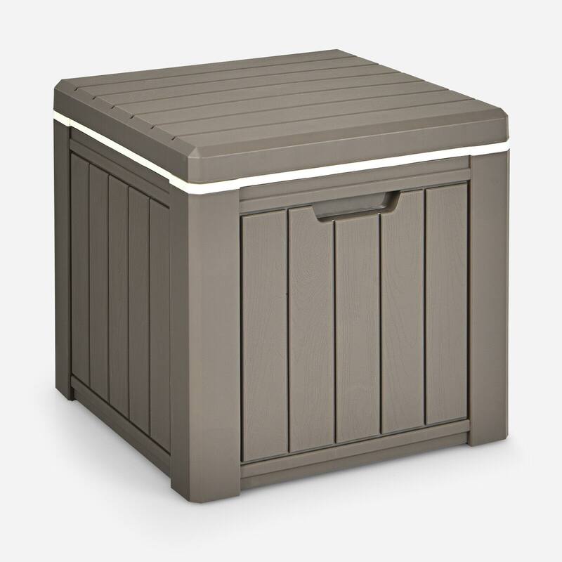 Gymax Patio 10 Gallon Ice Cube Cooler Box Table Stool Storage W/Handle - 17'' x 17'' x 16''