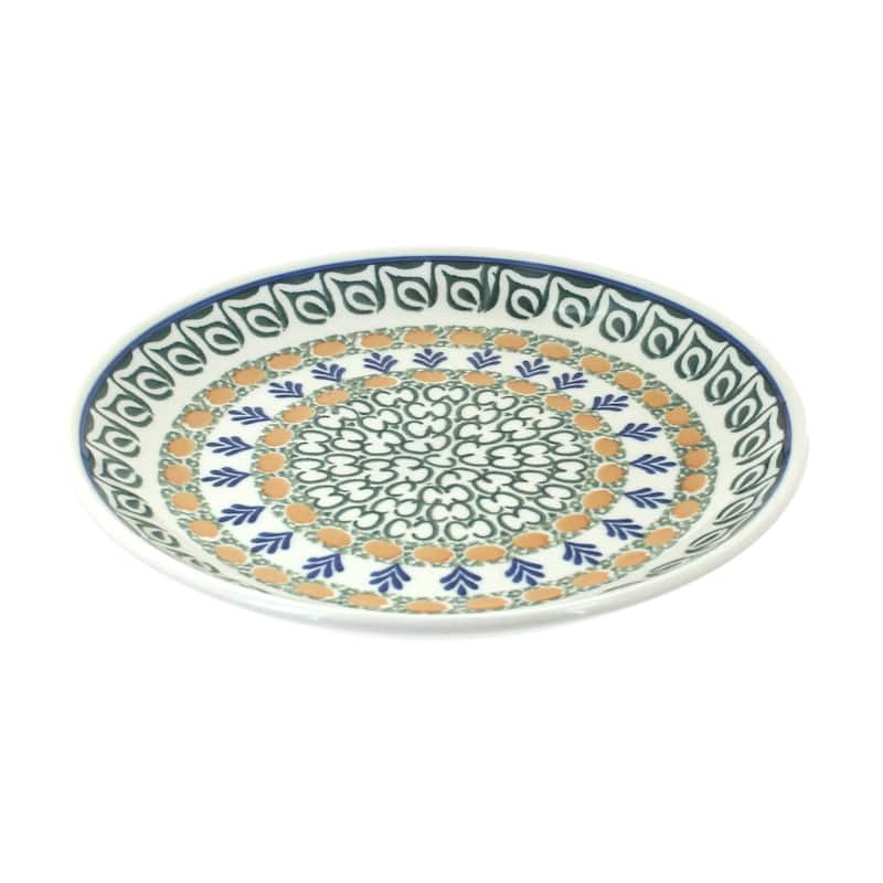 Blue Rose Polish Pottery Ceramika Artystyczna Dessert Plate - Herb Garden