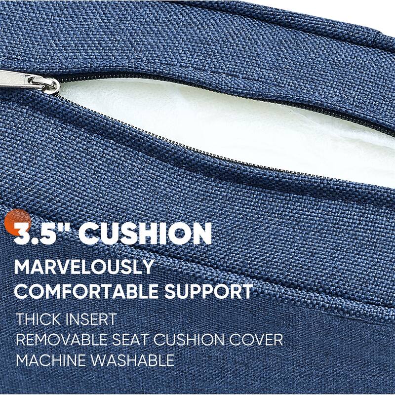 Outdoor Rocking Chair with Side Table Brown-Blue - Brown