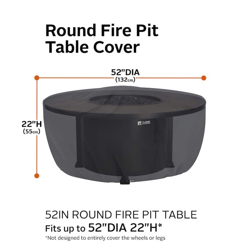 Classic Accessories Water-Resistant 52 Inch Round Fire Pit Cover