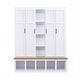 preview thumbnail 15 of 13, Farmhouse 4-in-1 Hall Tree with 6 Hanging Hooks and Seating Bench