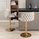 preview thumbnail 2 of 46, Swivel Bar Stools Set of 2, Modern PU Bar Stools with Backs - Counter Height