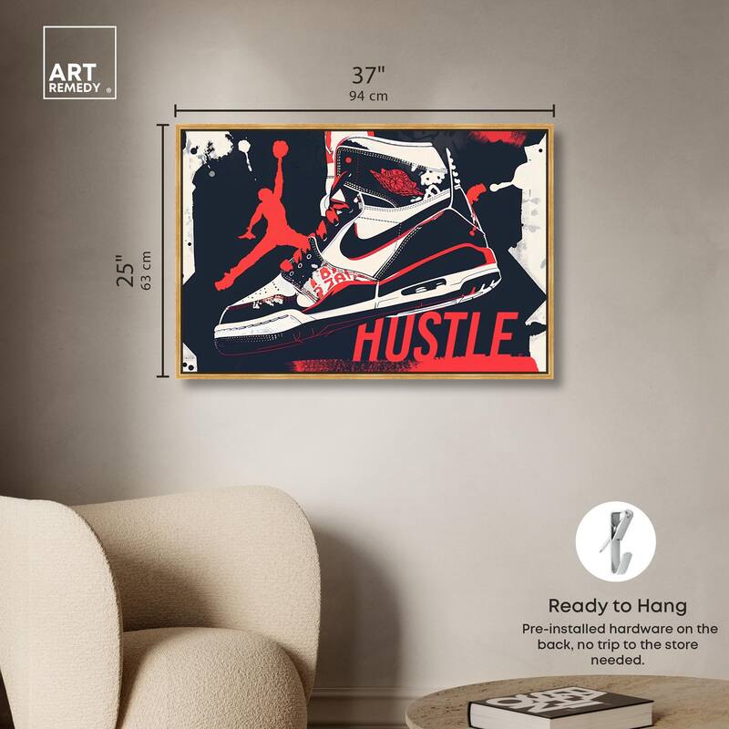 Navy Red Hustle Sneaker Canvas by Art Remedy