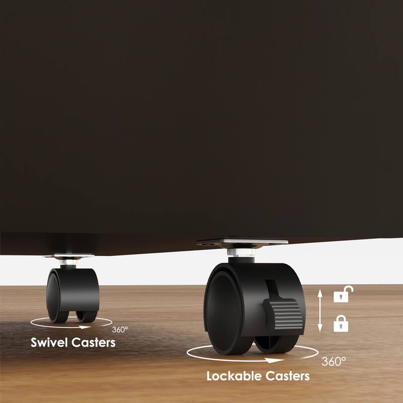 3-Drawer Vertical Filing Cabinet Rolling Wood Mobile File Cabinets Under Desk for Home Office with Casters (Non-Assembled)