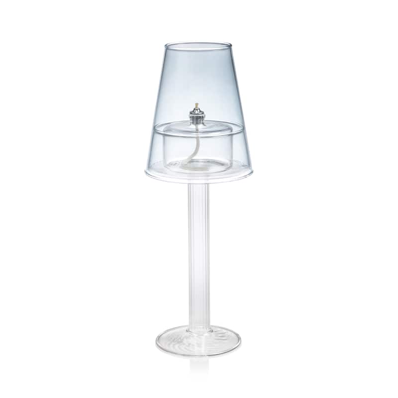 Dauphine Table Lamp with 3 oz Votive Oil Lamp - Corydalis Blue
