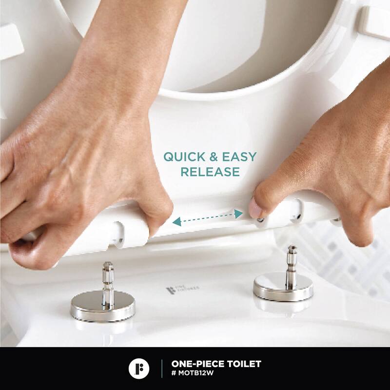 Fine Fixtures Modern Dual Flush Elongated One-Piece Toilet (Seat Included)
