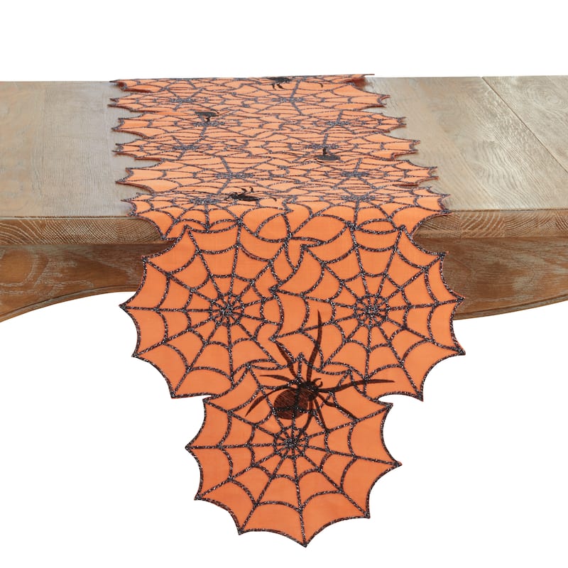 Spiderweb Table Runner - 16"x70" - Orange