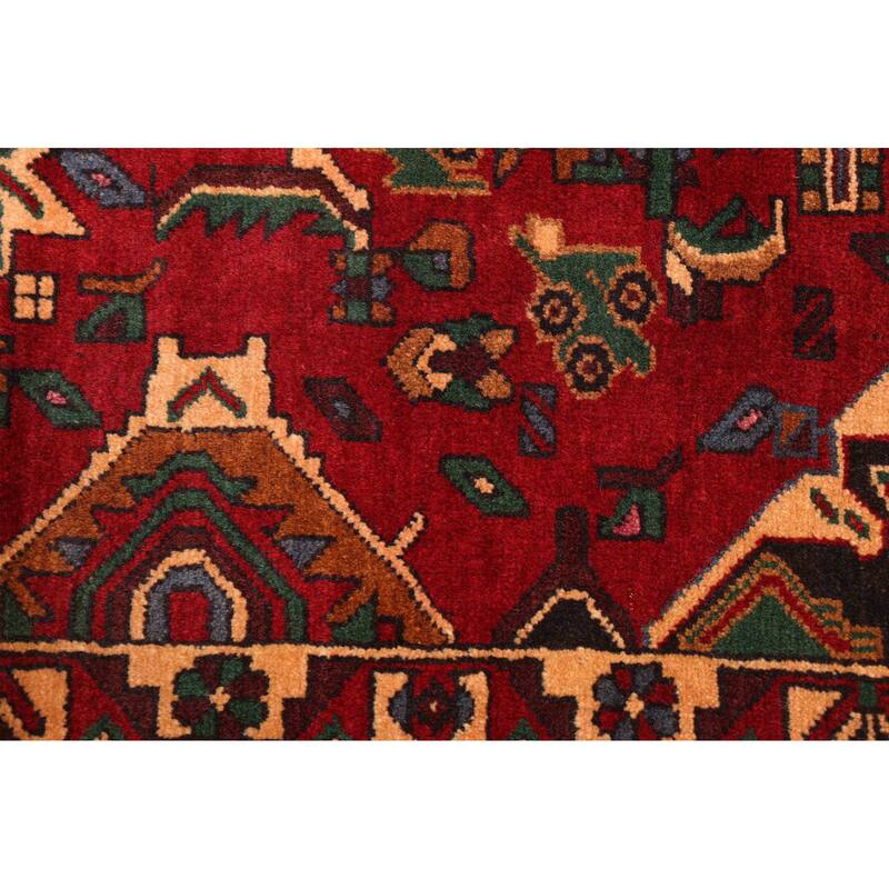 ECARPETGALLERY Hand-knotted Teimani Dark Red Wool Rug - 4'0 x 7'0