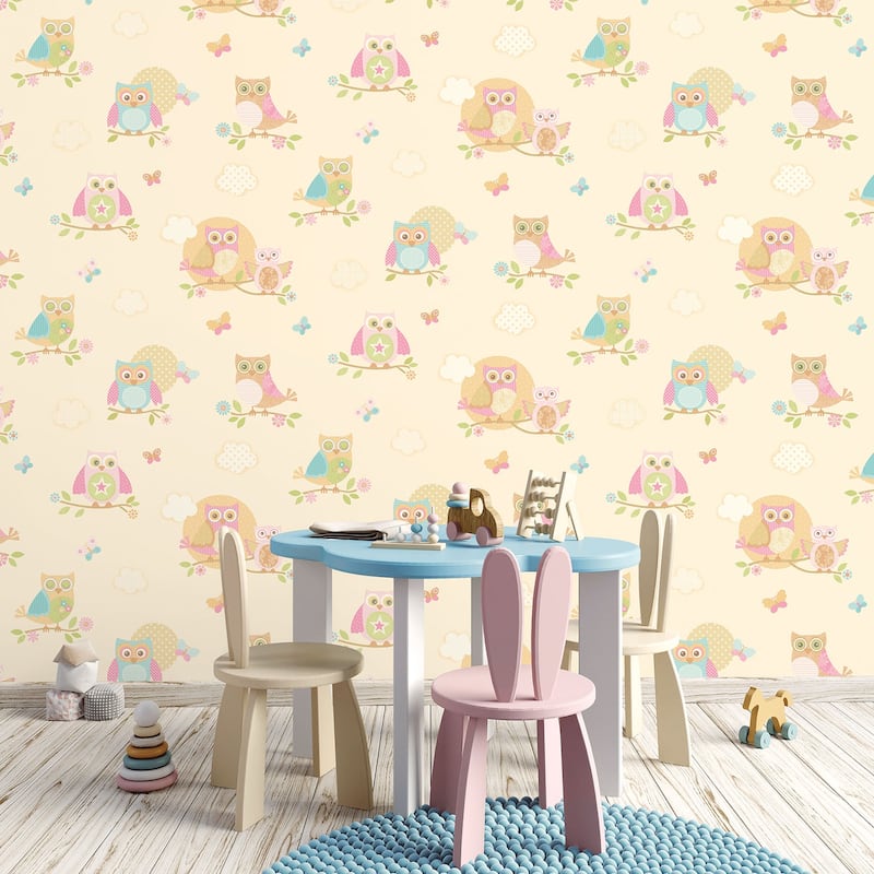 Galerie Wallcoverings Just 4 Kids 2 Owls Non-woven Matte Wallpaper Roll