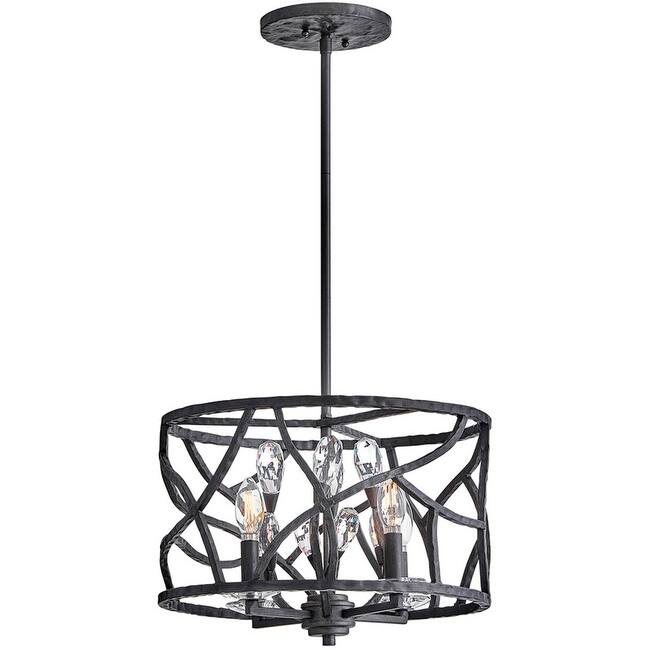 Fredrick Ramond FR46801 Eve 4 Light 16" Wide LED Crystal Pendant