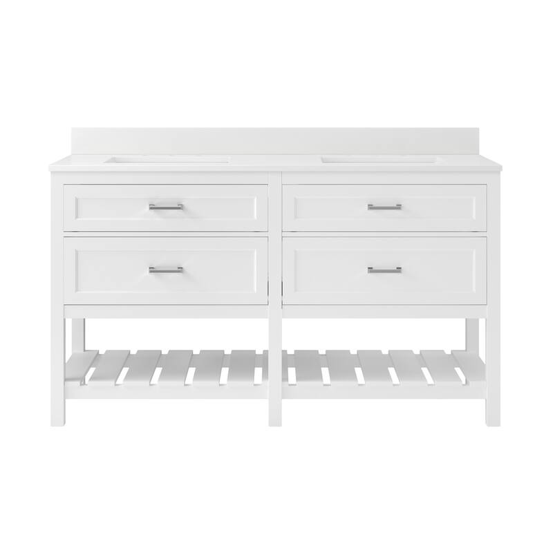 CRAFT + MAIN LSVT6122D-QSWZ Lawson 60" Free Standing Double Basin - White