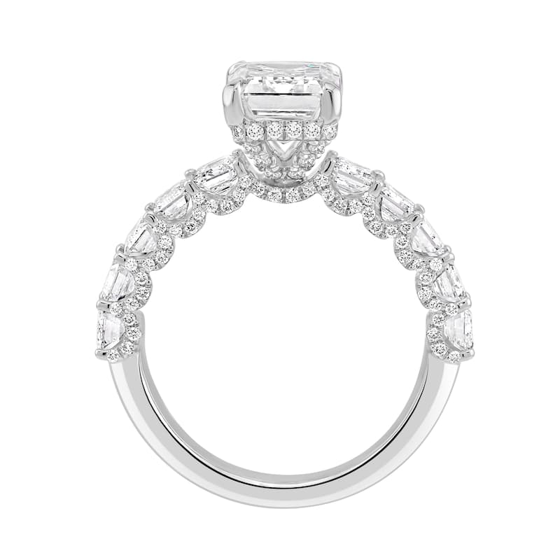 Auriya 14k Gold 8.00ctw Lab grown Emerald Vintage Hidden Halo Diamond Engagement Ring (F-G VS)