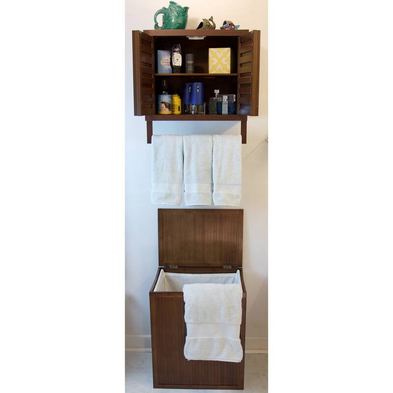 Porch & Den Burning Tree Solid Bamboo 2-door Wall Mount Spa Cabinet