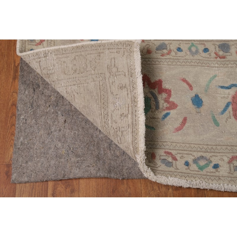 Hand Knotted Oriental 100% Wool Carpet Traditional All-Over Beige & Ivories Tabriz Area Rug - 12' 3'' X 9' 8''