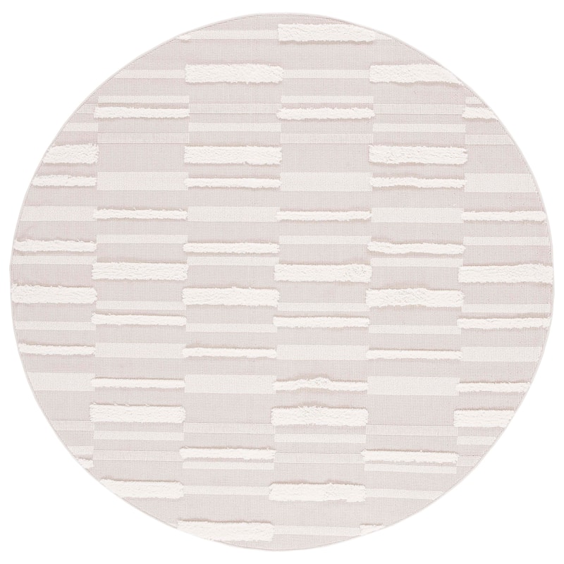 SAFAVIEH Trends Besse Geometric Rug - 6'7" Round - Beige/Ivory