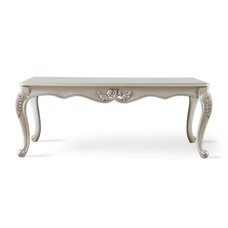 Furniture of America Clarissa Traditional Solid Wood Coffee Table with Carved Legs - Champagne